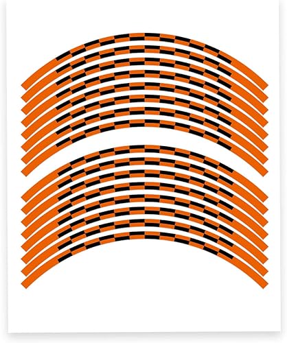 Miniatura 2 de Adhesivos adhesivos para llantas de 17.1in, diseño de rayas C02, compatible con YZF R6 R1 MT 03 125 09 07 10 TRACER 700 FZ25 (naranja)