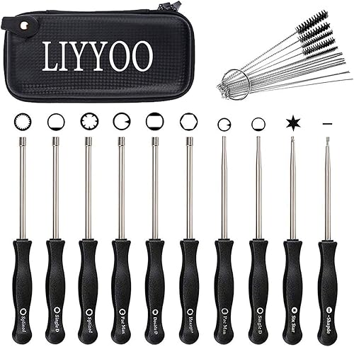 Herramientas de destornillador de ajuste de carburador + kit de aguja de cepillo de limpieza para carburador común de 2 ciclos, herramienta de