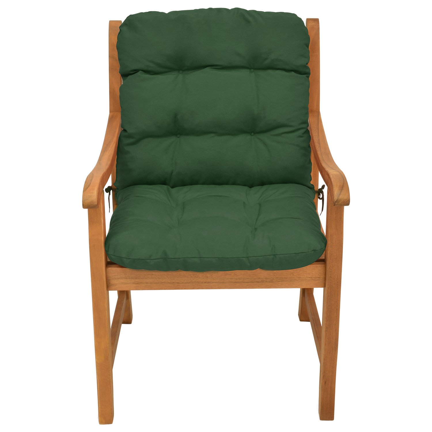 Beautissu 2er Set Niedriglehner Auflagen Stuhlauflage für Gartenstühle | 100x50x8cm Dunkelgrün Sitzkissen Niederlehner Sitzauflagen Stuhlkissen Gartenpolster Kissen Flair NL