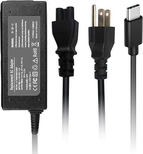 Miniatura 4 de Cargador adaptador de CA de repuesto USB C de 45 W tipo C compatible con HP/Dell/Samsung/Acer/Sony/Toshiba Laptops Teléfonos inteligentes Tipo-C
