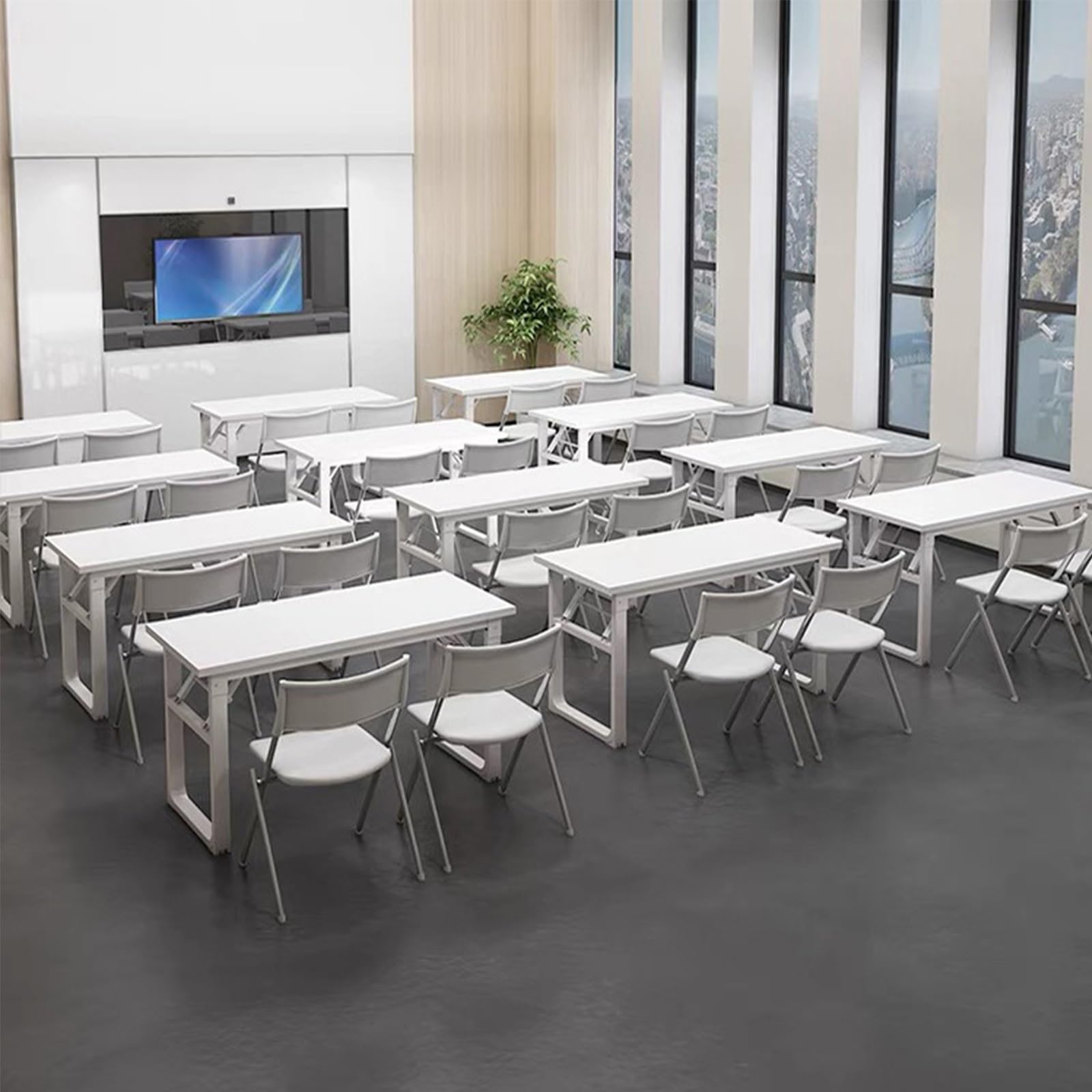 Tavolo da conferenza pieghevole portatile, design modulare salvaspazio per uffici, sale di formazione ed eventi, soluzione versatile e leggera per riunioni per professionisti