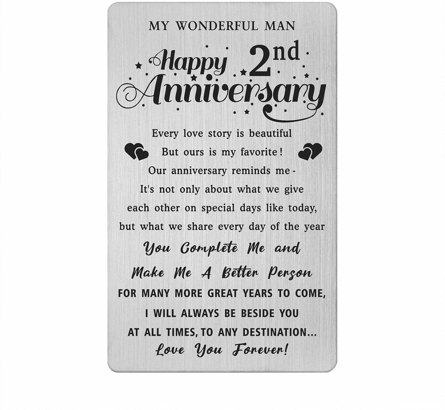 2nd Wedding Anniversary Card Gifts for Him Husband, Brazil Ubuy