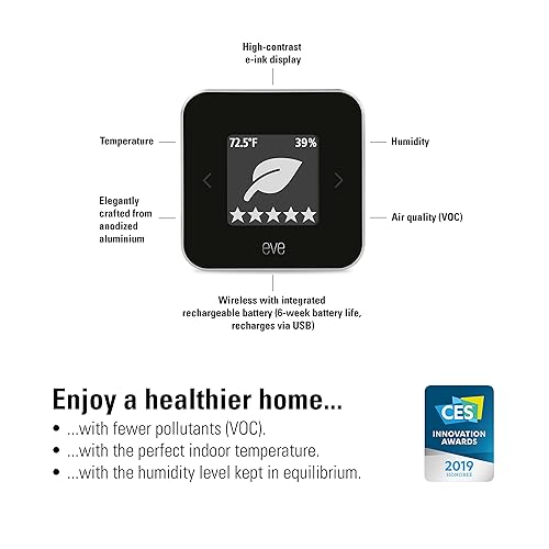 Miniatura 3 de Eve Habitación - Sensor de calidad del aire interior para controlar la calidad del aire (COV), temperatura y humedad, tecnología Apple HomeKit
