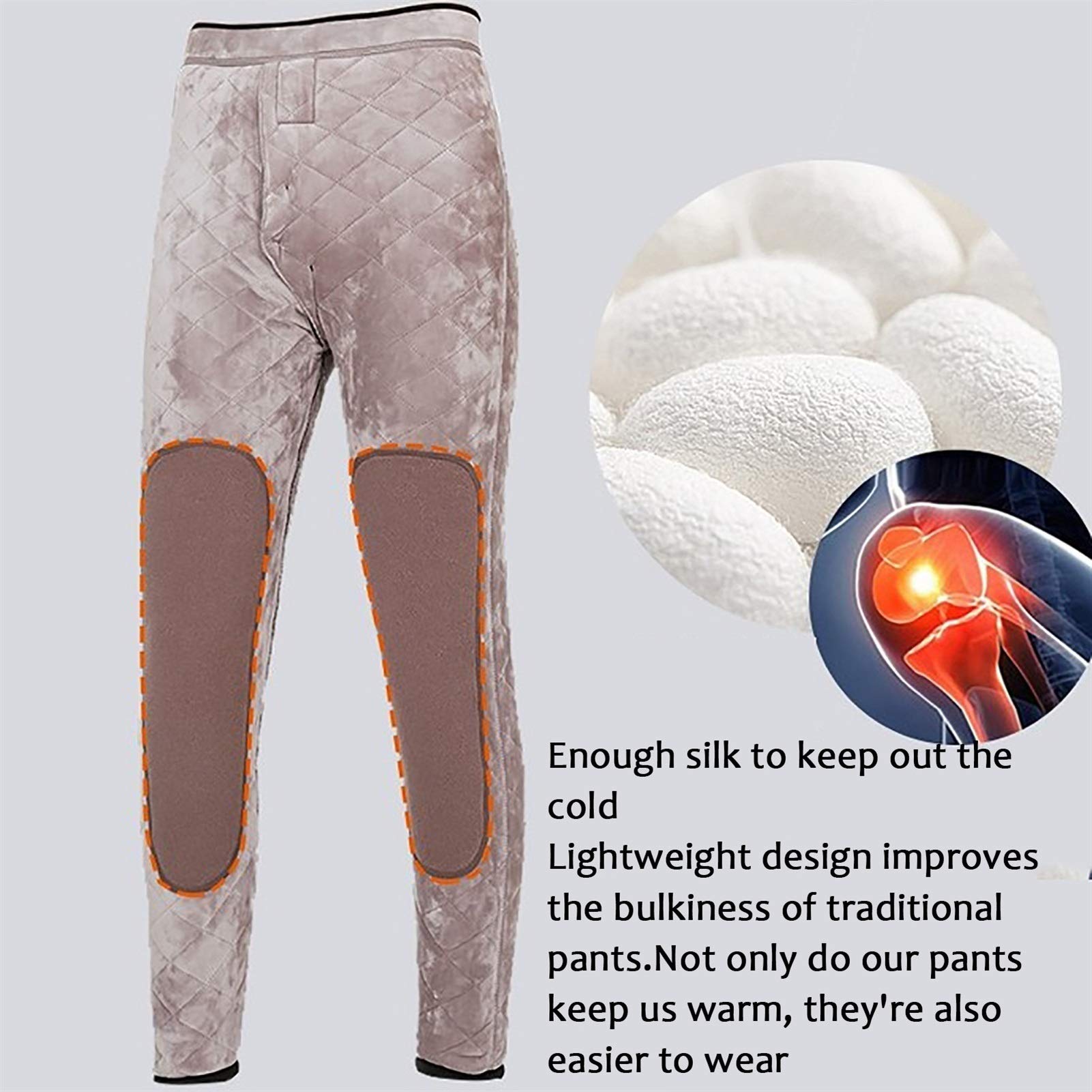 G&F Ropa Interior Térmica para Hombre Bottoms Largos Johns Pantalones Más Cálidos Winter Winter Layer Ski Wear (Color : Dark Grey, Size : Large)