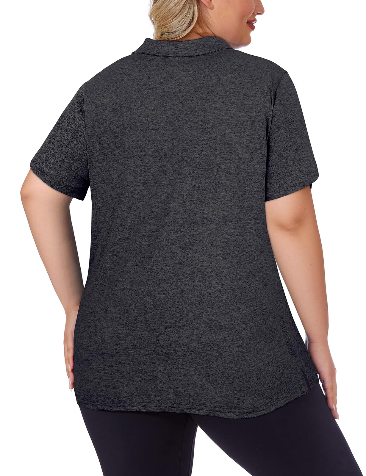 Tanst Sky Damen-Golf-Polo-Shirts, Übergröße, Reißverschluss, kurzärmelig, lockere Passform, LSF 50+, Tennis-Workout-Bekleidung, XL-5XL