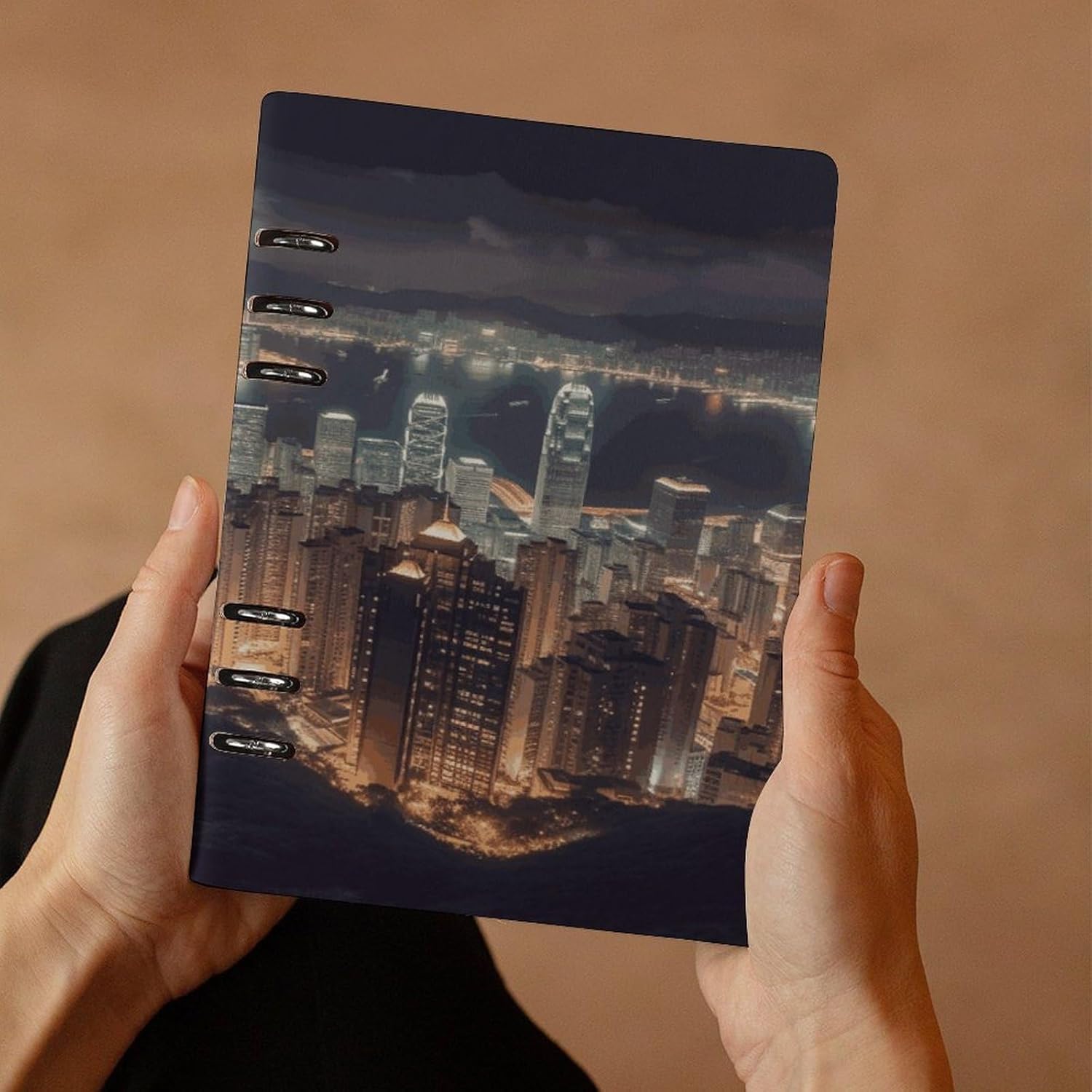 FekiLoot Hong Kong Refillable Notebook A5 Leather Loose Leaf Notebooks 6 Ring Binder Subject Notebook Spiral Writing Journal Composition Planner Notebook for Business Travel Personal