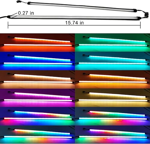 Miniatura 3 de Airgoo NEON - Tira LED RGB para PC direccionable, 15.75 x 0.55 x 0.28 pulgadas, tubo de goma de silicona difusa para cabezal argb de 5 V y 3 pines,
