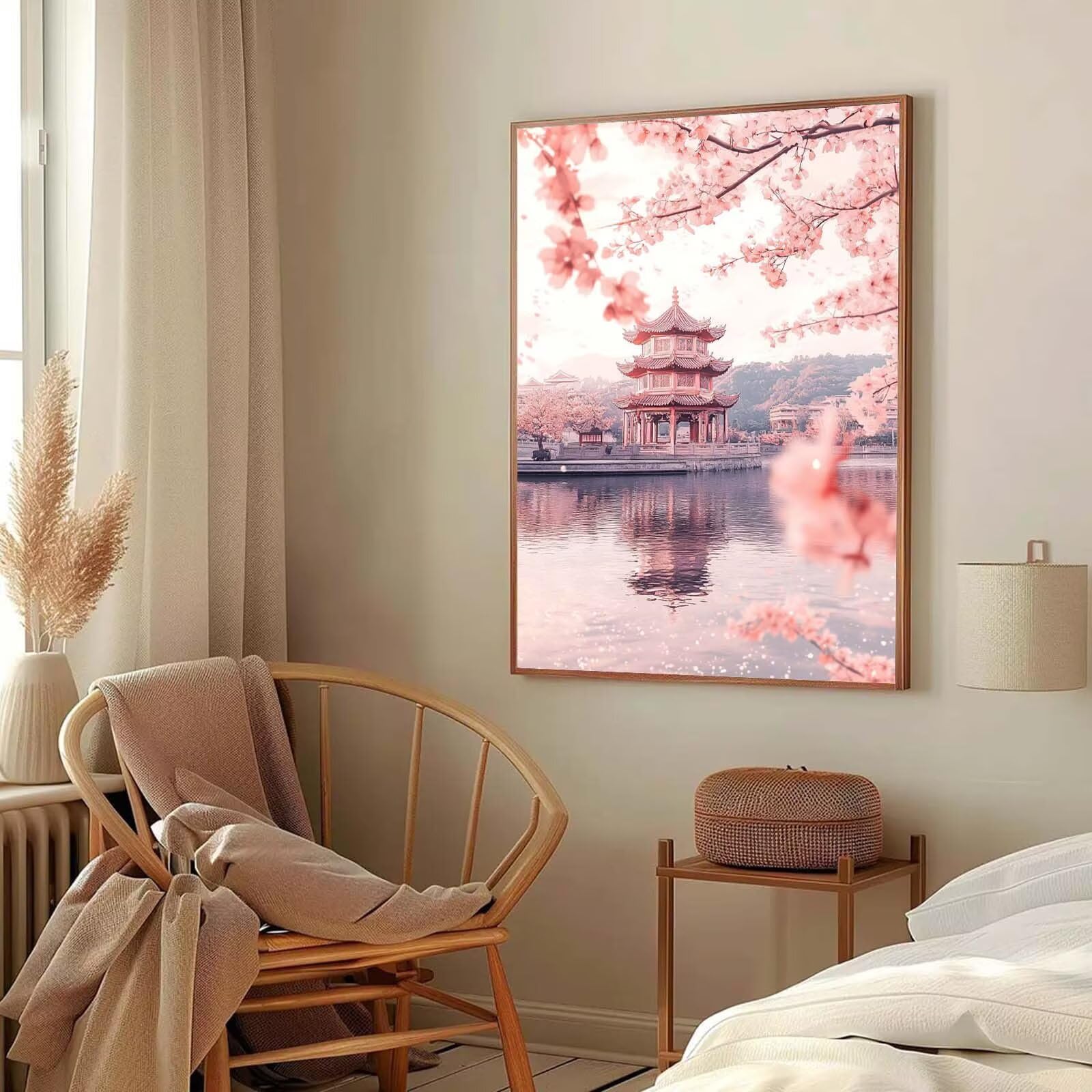 paysage Peinture Numero Adulte, Avec Pinceau and Acrylique - 60x80cm j0-211 | Peinture par Numero Lac-4, Activité Manuelle Adulte Débutants, Tableau Decoration Murale, Cadeau Femme, Sans Cadre