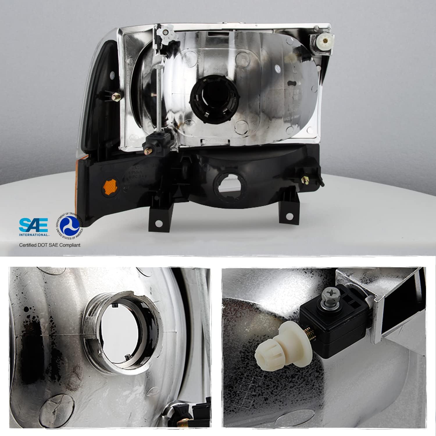 AKKON - Headlight For 99-04 Ford Excursion F250 F350 F450 F550 Superduty [OE Style] Black Housing Pair