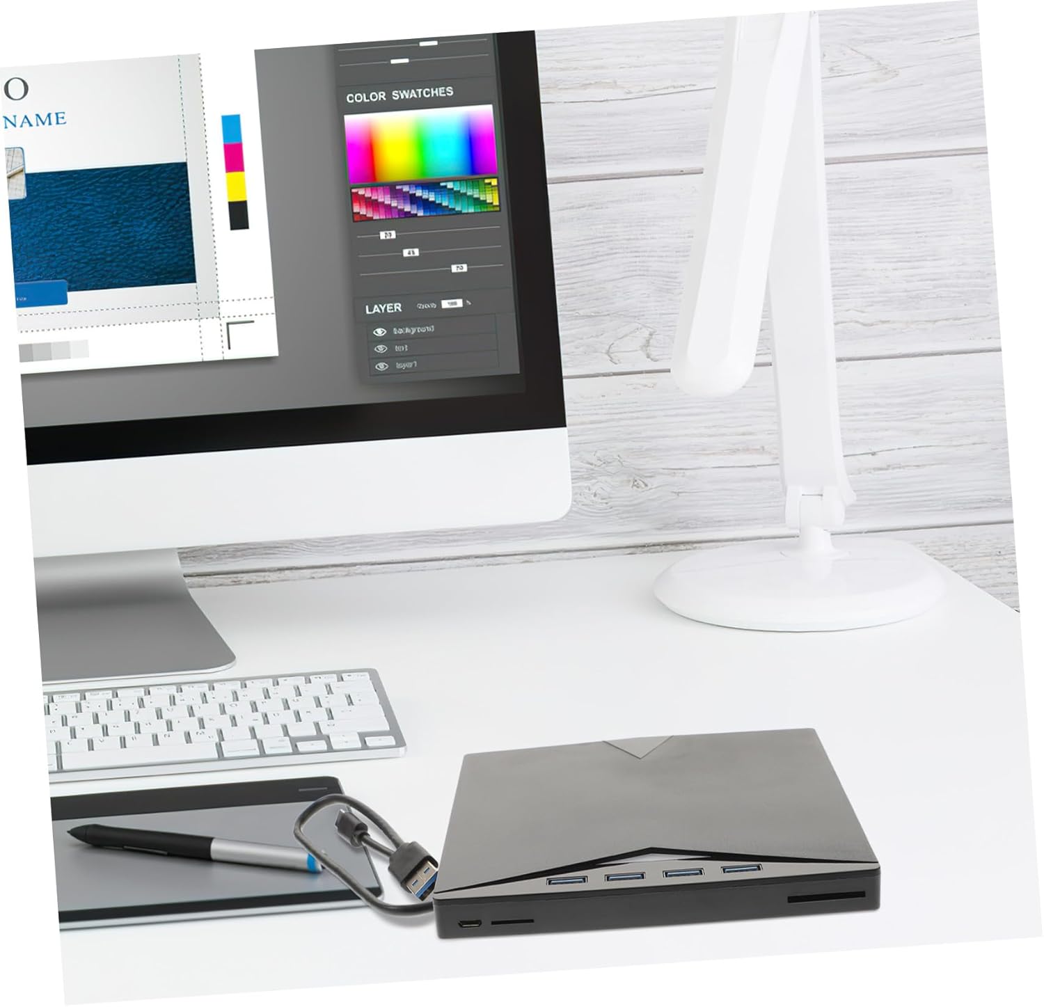 USB Type-c External DVD Burner Drive Portable Multi-Function Optical Disc Writer Compatible with Laptop Desktop Notebooks Ultra-Thin Silent Design with Memory Card Slot and Fast