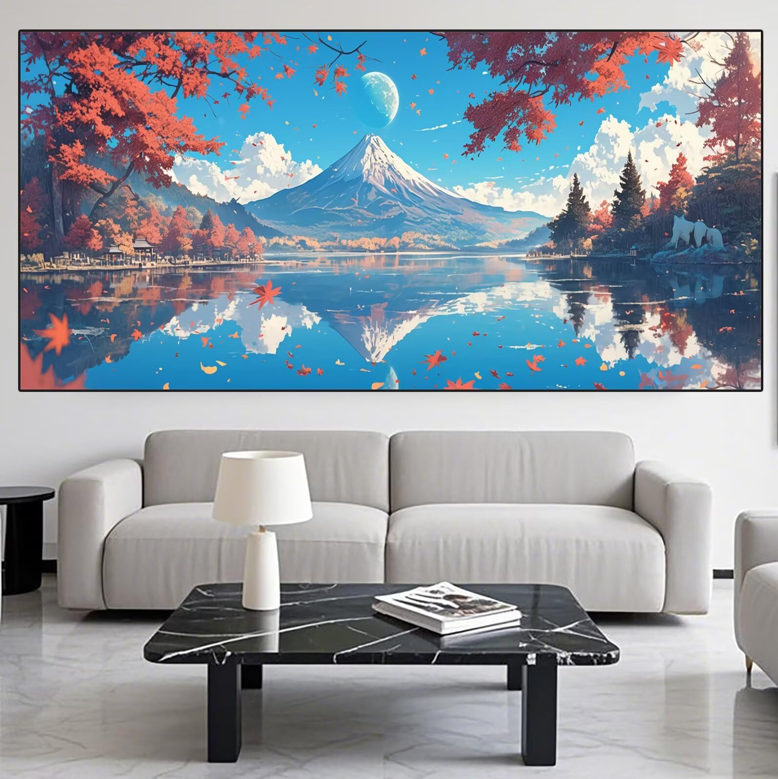 Mount Fuji Diamond Art Tree Diamond Painting Arts and Crafts dla dorosłych, zestawy do malowania diamentami 5D, dla dorosłych, Crysta, zestaw do haftowania dla początkujących, dekoracja ścienna do