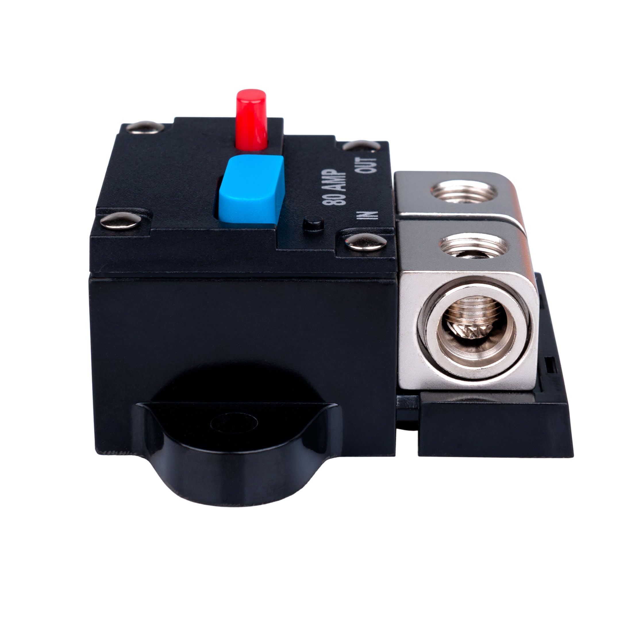 Interruptor Automático de 80 AMP 80A Portafusibles con Recuperación Bloque Inversor Reiniciable DC 12V-48V Volt Motor Audio Impermeable Botón de Reinicio para Coche Automóvil Marino RV Barco Camión