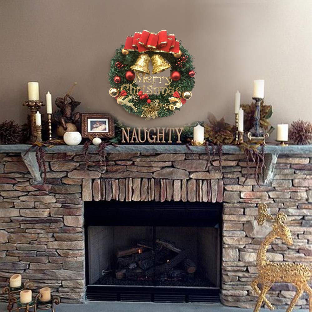 Guirnalda de madera de pino artificial para decoración de fiestas, 30,5 cm