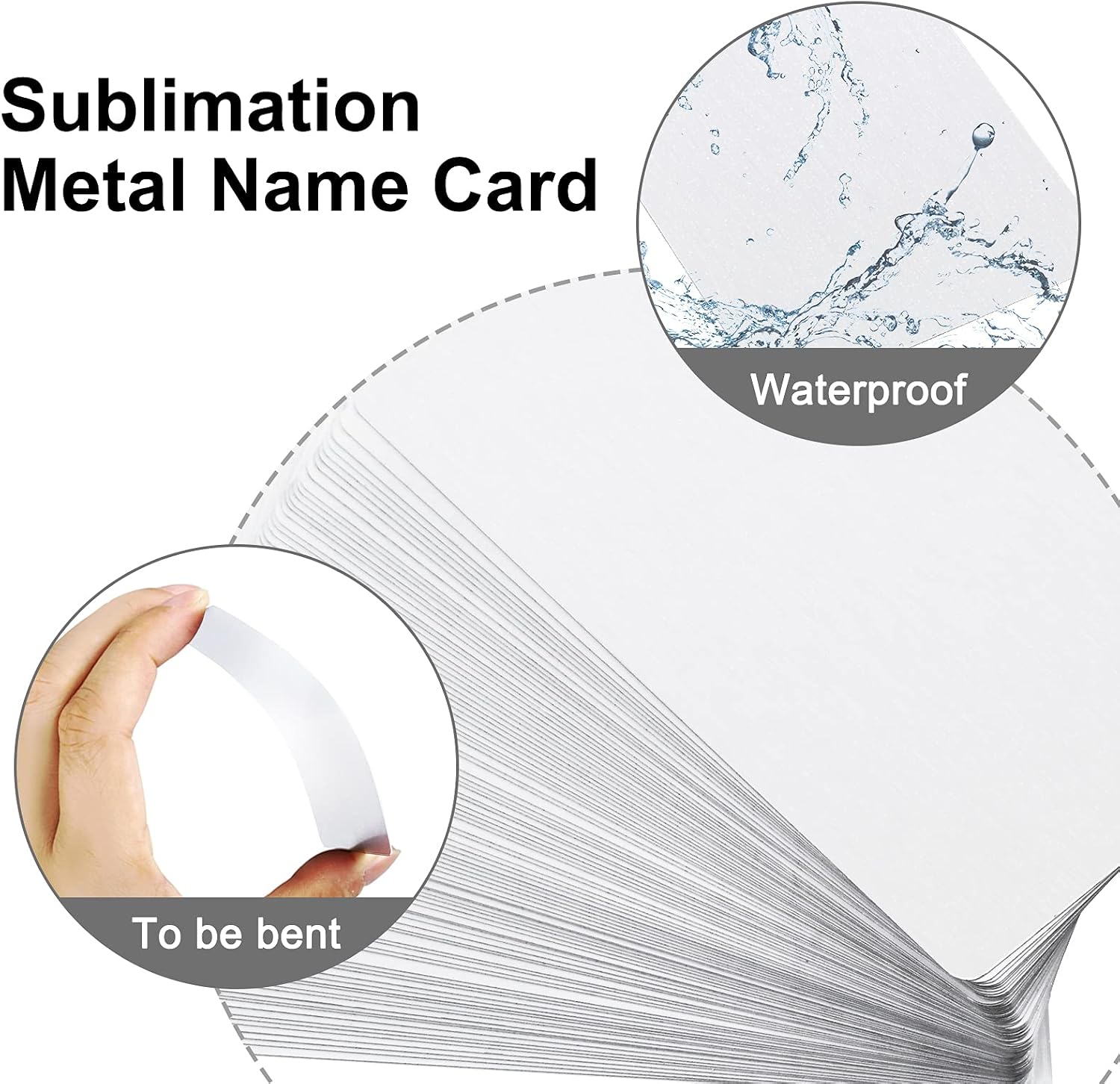 WANDIC Metal Business Card, 100 PCS White Blanks Finished Aluminum Name Cards Sublimation Metal Business Cards for Heat Transfer Color Print UV Print Custom Laser Engraving - Image 5