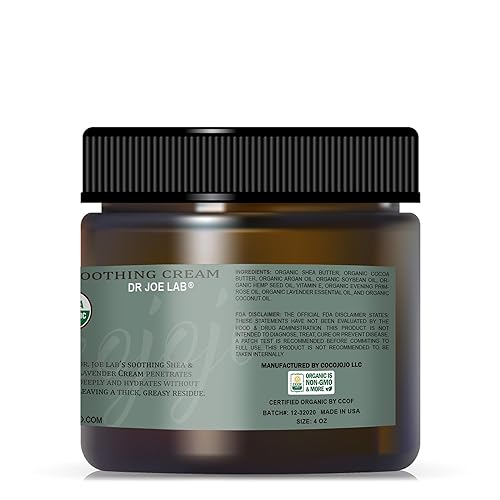Miniatura 2 de Crema calmante orgánica de karité y lavanda  100% ingredientes orgánicos certificados por USDA  4 onzas  Hidratación profunda, vegana, fórmula que