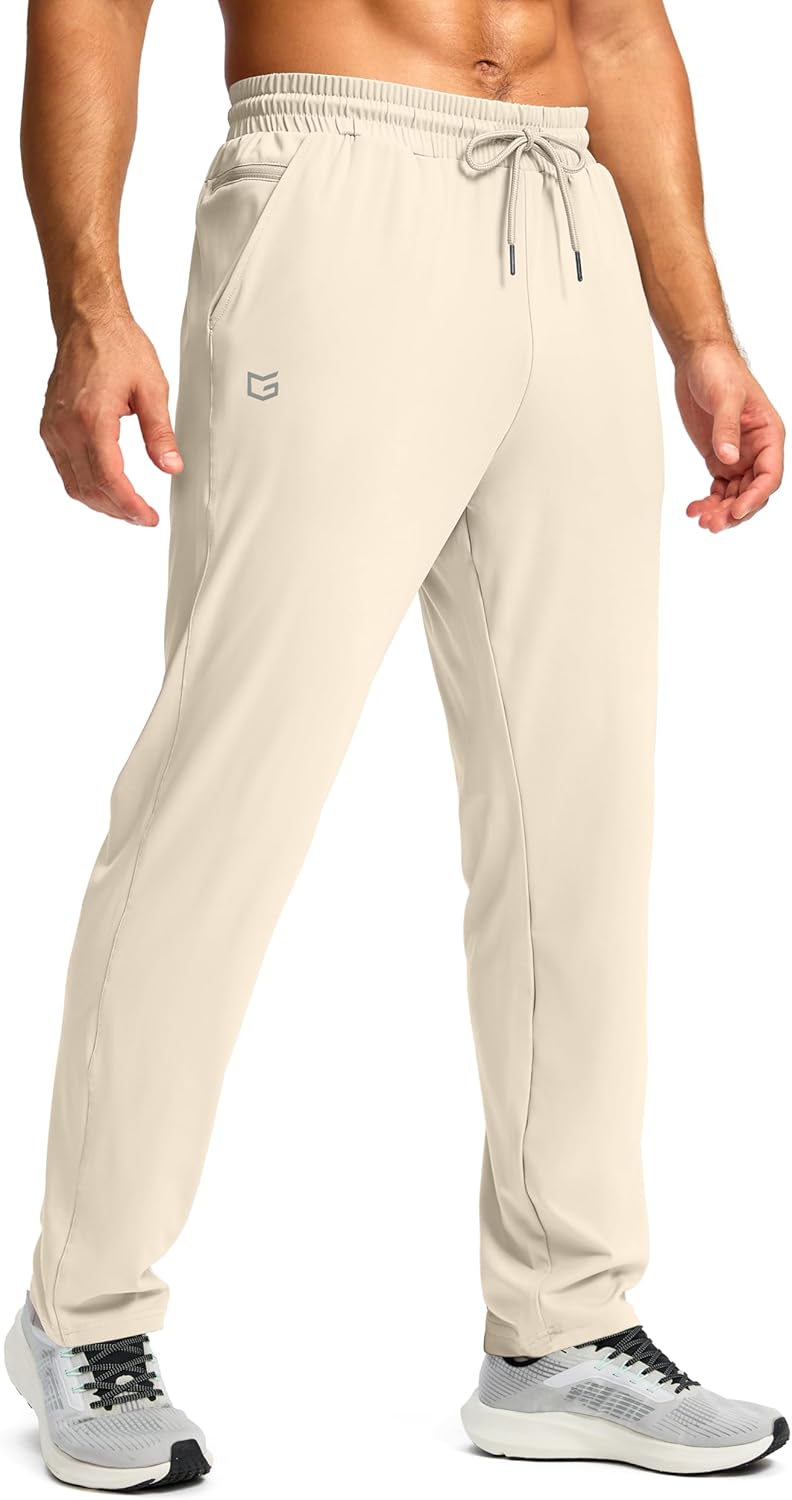 G Gradual Men's Sweatpants with Zipper Pocket Workout Athletic Track Pants Stretch Tapered Joggers for Gym Running Jogging