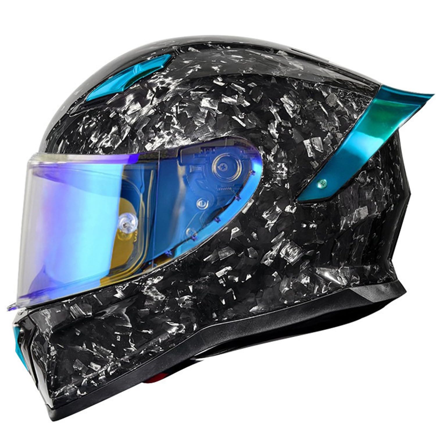 Casco Moto Integrale Retrò Fibra Carbonio Casco Integrali Casco Cross E Off-Road Street Touring Casco Motociclista Integrato Unisex Adulto Con Visiera Approvato DOTECE