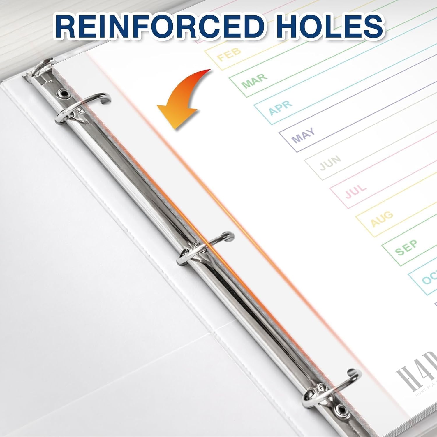 H4D Monthly Binder Dividers for 3-Ring Binder, Jan-Dec 12 Tab Dividers with Customizable Table of Contents, Multicolor Tabs, Reinforced Holes, Letter Size, Pastel, 4 Sets
