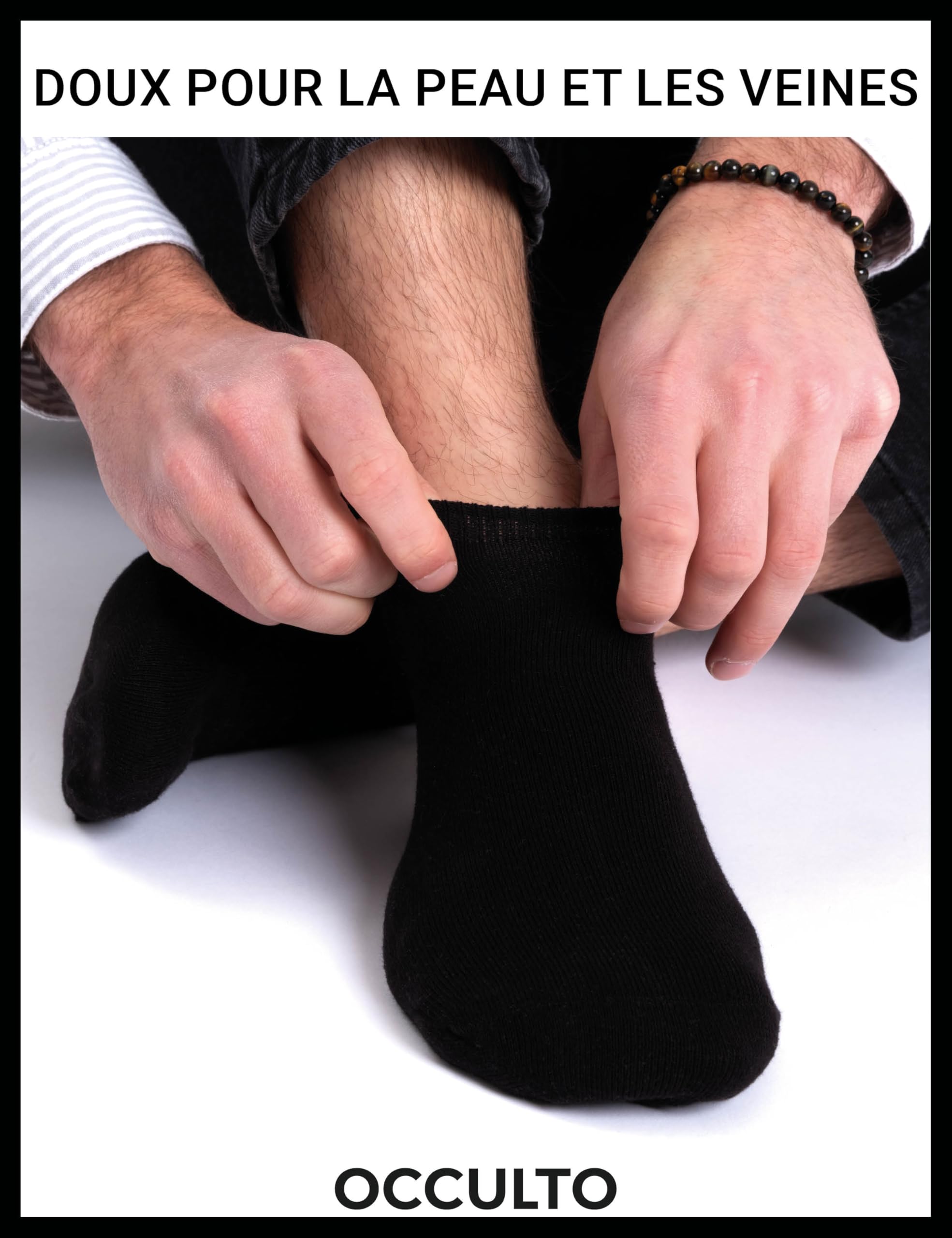 Occulto socquette homme 100% coton lot de 10 (modèle: Ingmar), chaussettes courte