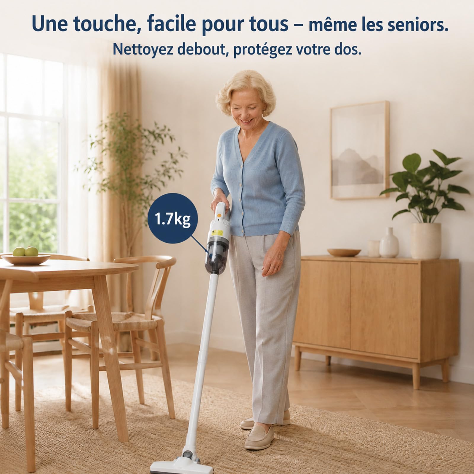 Aspirateur à Main sans Fil 6-en-1, Mini-aspirateur Portable - Blanc