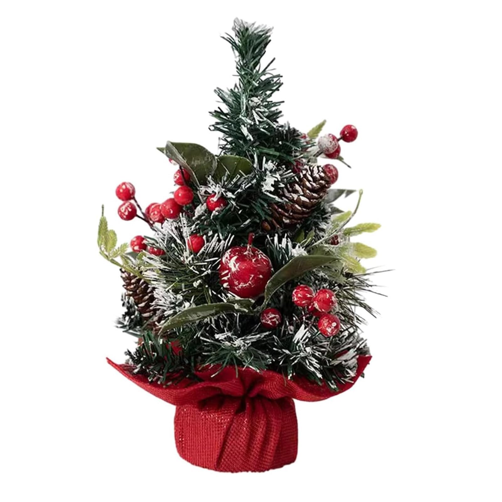 Mini albero di Natale da tavolo da 30 cm/40 cm, piccolo albero di Natale artificiale in cedro for decorazioni natalizie piante artificiali(Rot,40CM)