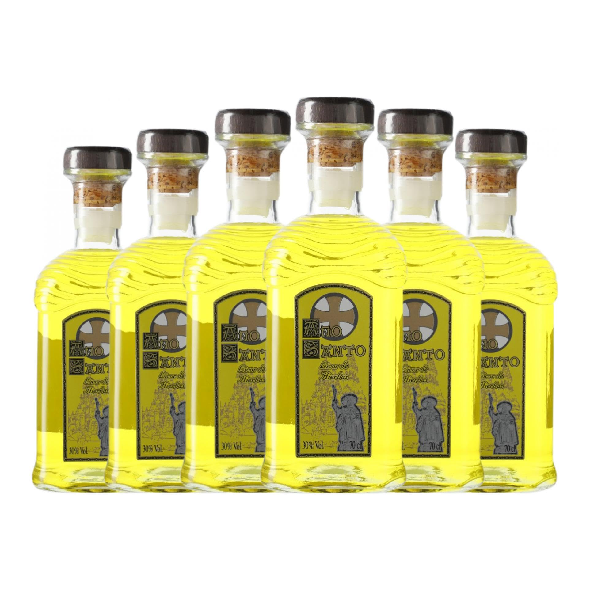 Licor de hierbas Año Santo Aguardientes 70 cl (Caja de 6 Botellas de 70 cl)