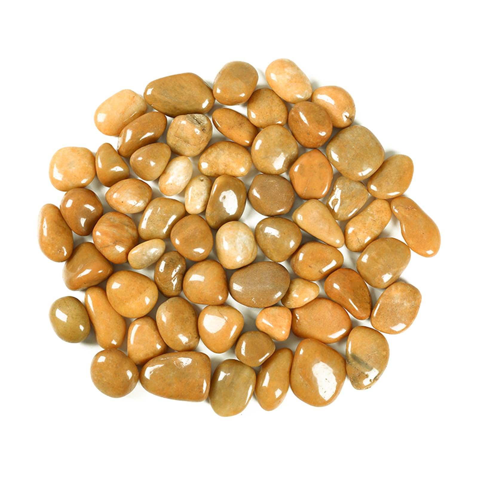 2000g Piedra Jardín Decoración Canto Rodado, Piedra Natural Pulido, Piedras Decorativas Jardin Guijarros Naturales Pequeñas 2-4 cm para Paisajismo, Jardin, Acuarios, Suculentas (Amarillo, 2-4 cm)