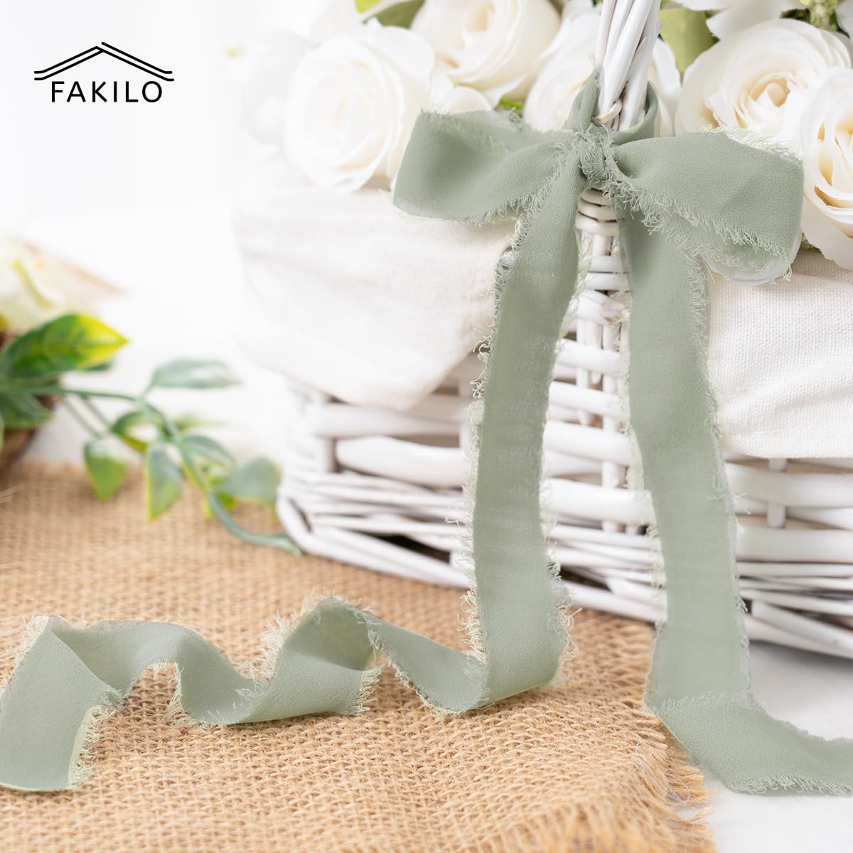 1 rotolo di nastro di seta chiffon per la decorazione di nozze