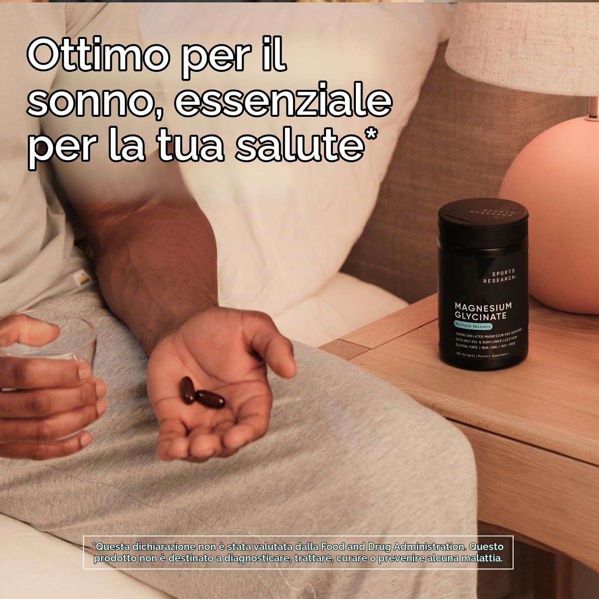 Sports Research - ® Magnesio glicinato Supporta il sonno riparativo e i processi enzimatici 160 mg di magnesio chelato L