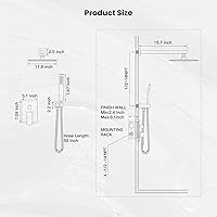 Vista 7 de gotonovo Sistema de ducha de lluvia para baño, juego de cabezal y mango de ducha de lluvia montado en la pared, conjunto completo combinado de latón