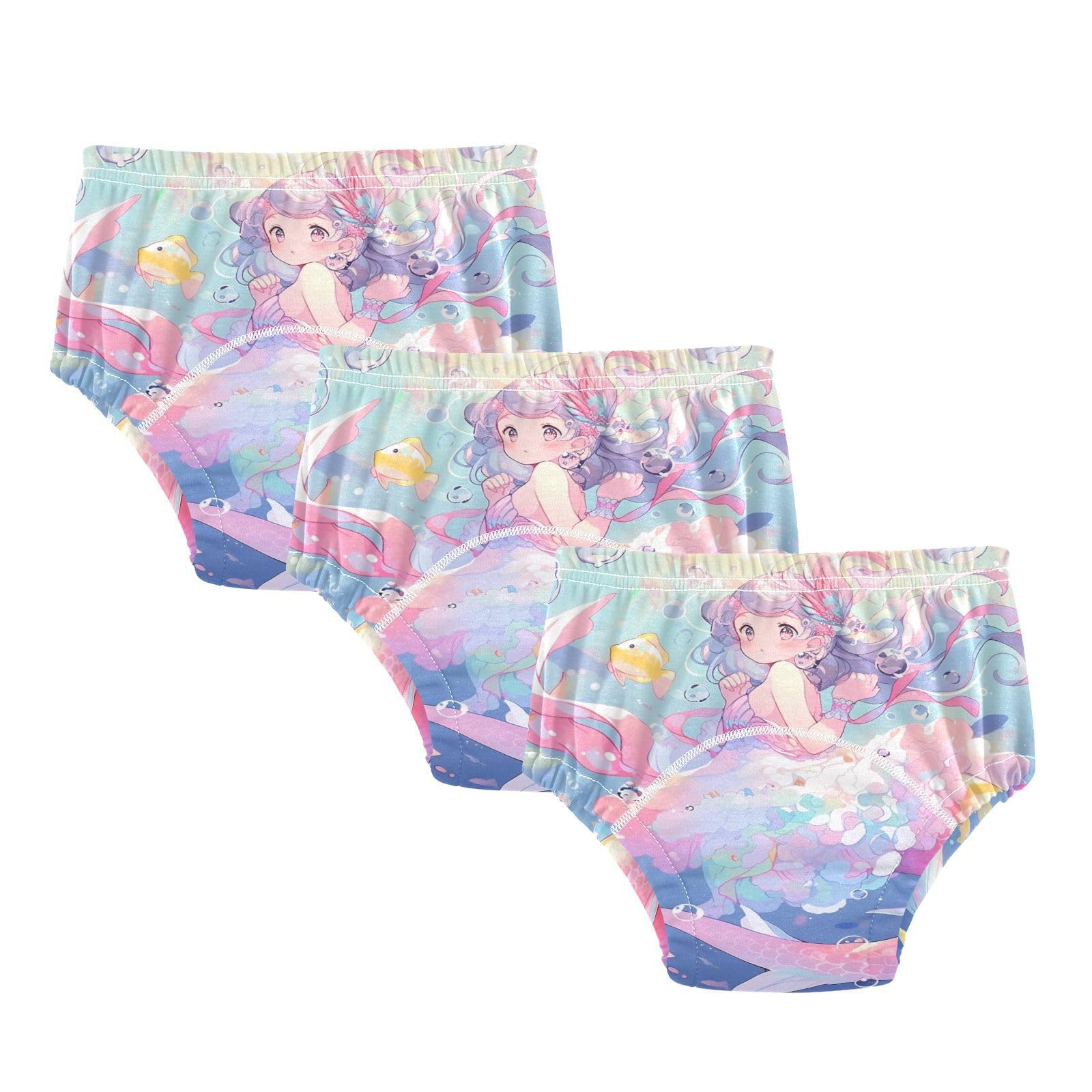 Coikll Rainbow Mermaid Horse Toddler Training Underwear Waterproof Baby Pee Pants -3T