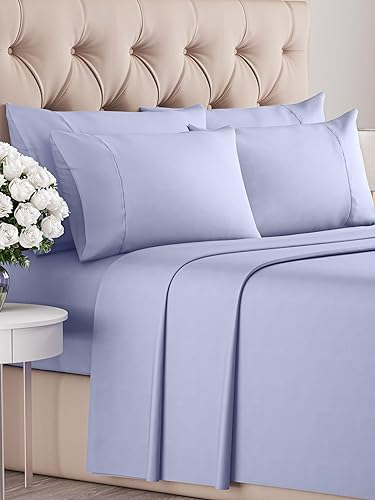 Vista 1392 de Juego de sábanas Split King de 7 piezas, sábanas transpirables y refrescantes, sábanas de hotel, bolsillos profundos, ajuste fácil, suaves y sin