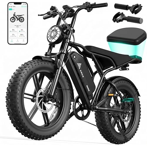 TST Electric Bike for Adults 1500W Peak 20" Fat Tire All-Terrain E-Bike 60/110 Miles 28 MPH Electric Dirt Bike - 48V 15/25 AH Battery Tested to UL 2849 Powered Electric Bicycle