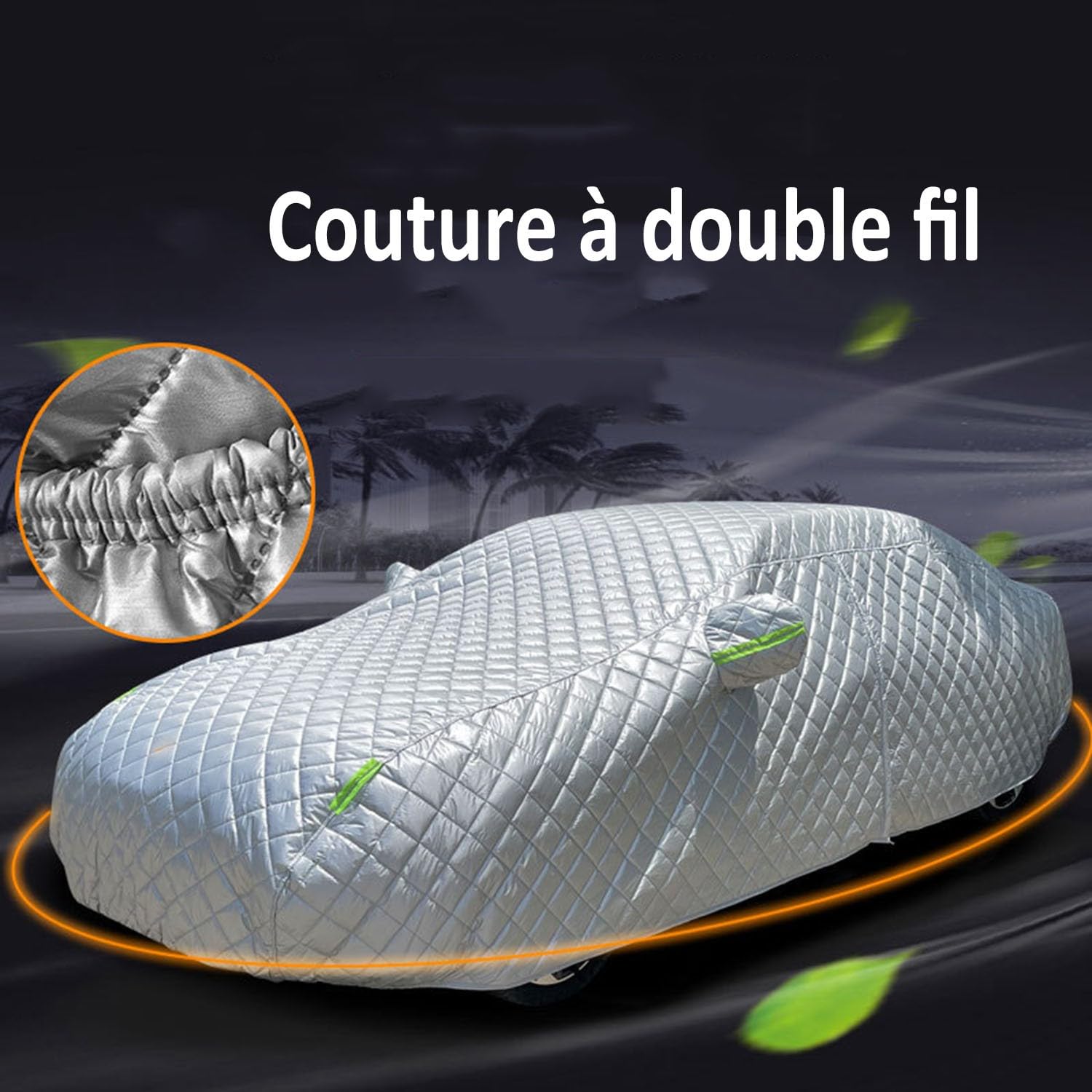 Anti-grêle Bache Voiture Exterieur pour Kia Sportage 2010-2025 Bache Voitures Coton épais,Argenté Housse De Protection Voiture Exterieur Anti Neige Soleil pour la Plupart des Voitures,Berlines et SUV