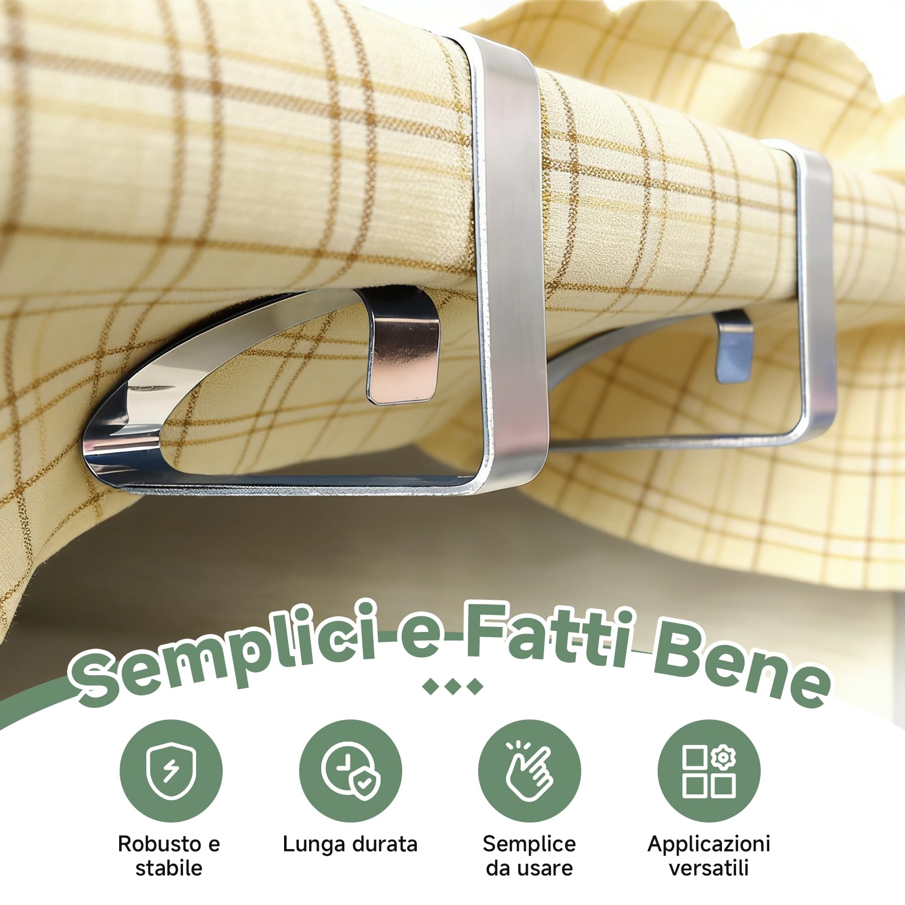16 Pezzi Clip per Tovaglia in Acciaio Inox, Molle Fermatovaglia Antiscivolo per Tavoli Fino a 3cm, Ganci Grandi per Tavola da Esterno, Giardino, Ristorante e Picnic, Argento