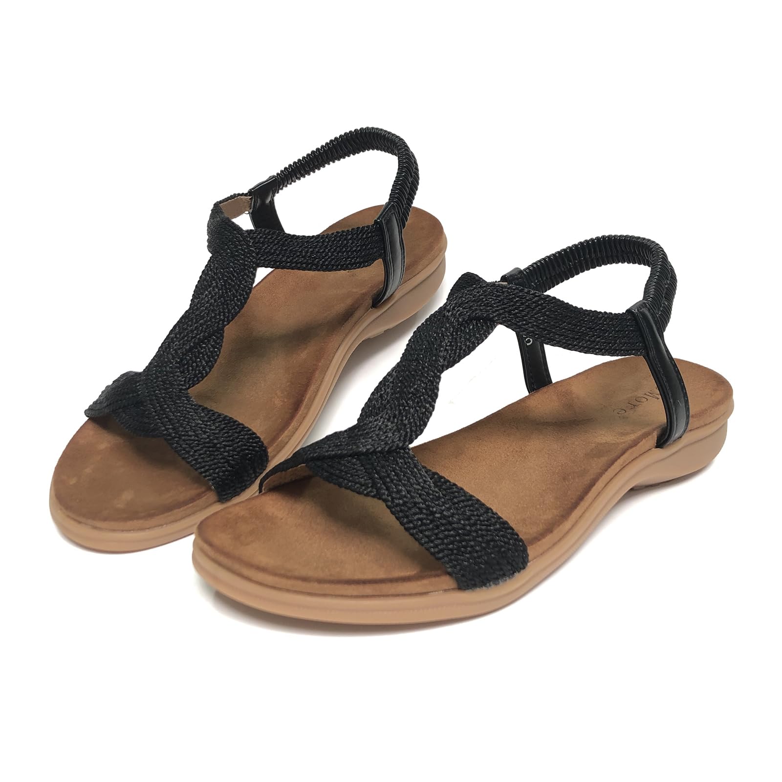 UMore Jeans Flat Sandal, Sandalias Punta Cerrada Mujer Sandalias Planas de Verano para Mujer Tanga Bohemia