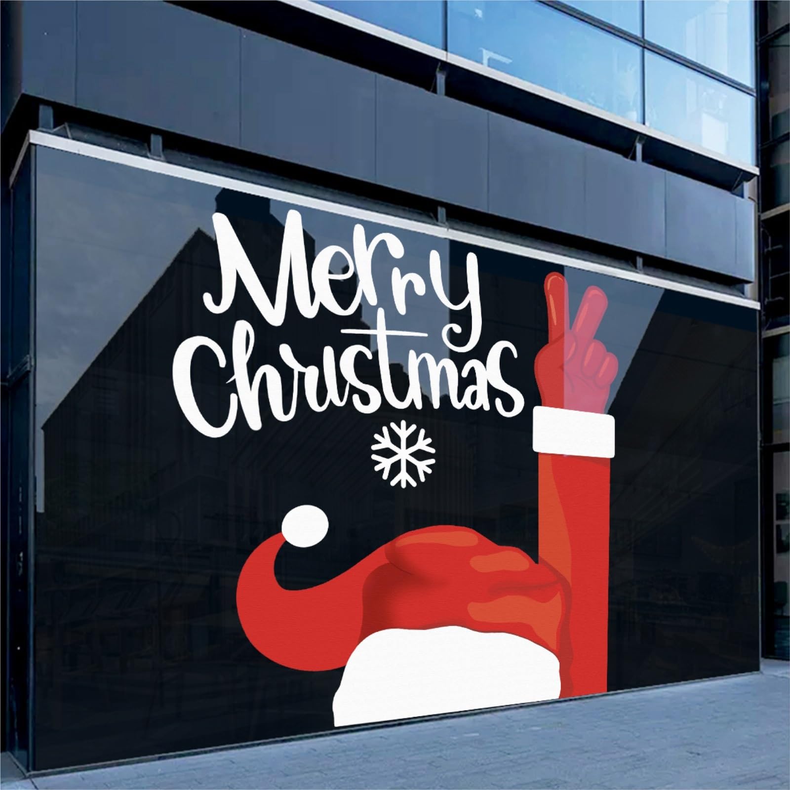 weihnachtsdeko fenster Weihnachtsdekorationen Fensteraufkleber Doppelseitige Weihnachtsfensteraufkleber Ornament DIY Wandtür Statische Aufkleber Aufkleber 2 Stück selbstklebend(XXL)