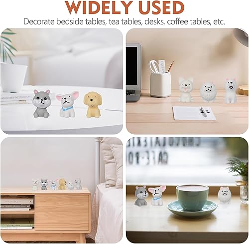 Miniatura 5 de Gadpiparty 12 piezas de mini cachorro vívidas estatuas de perro mini decoración de perro miniatura figuras de cachorro adorables figuras de perro