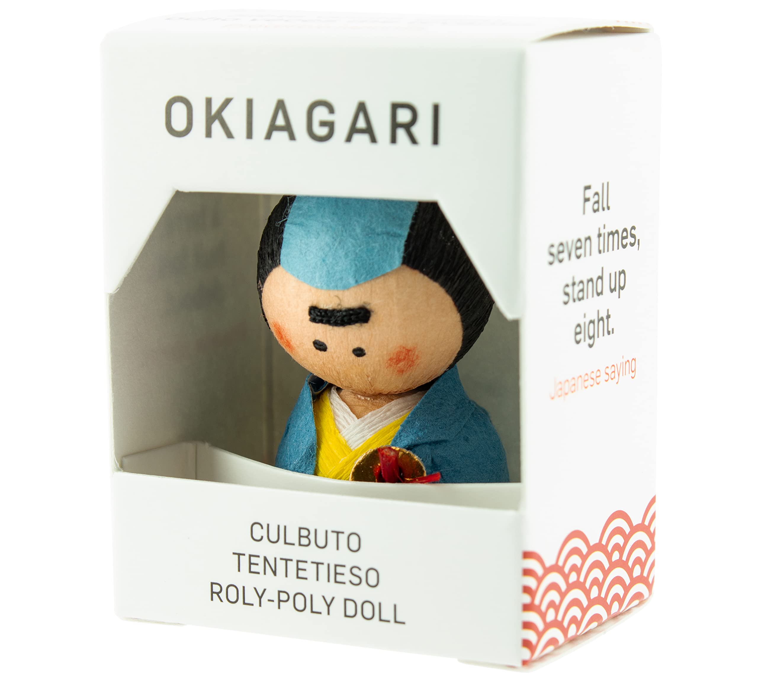 KP2099 – Culbuto okiagari Samouraï, 4.5 x 3 x 4 cm, Couleur Noir