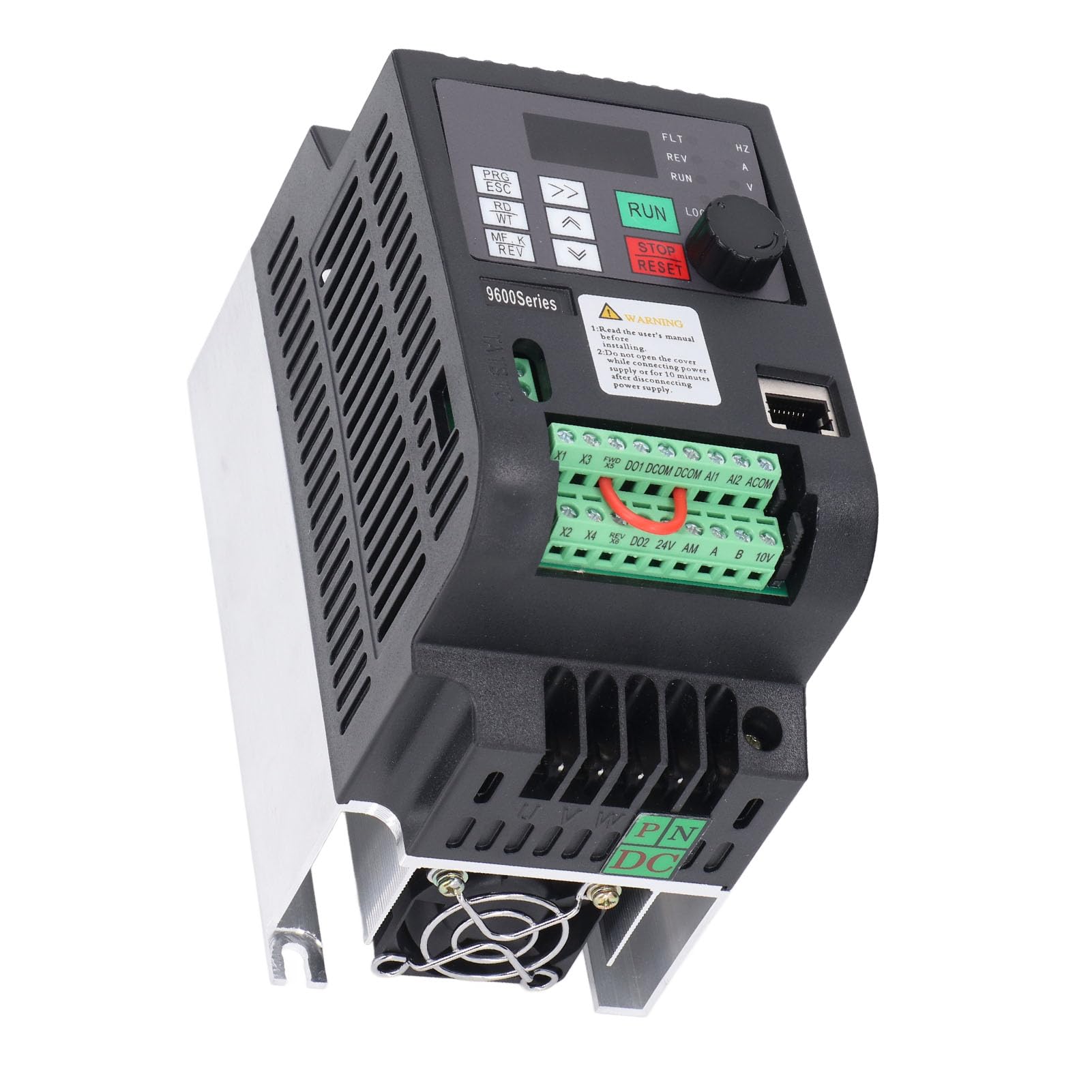 AMONIDA Inversor de Frecuencia Solar de 2,2 KW, Bomba Inversora Solar Fotovoltaica, Entrada Monofásica de 200-400 VCC, Salida de 0-220 VCA con Controlador MPPT