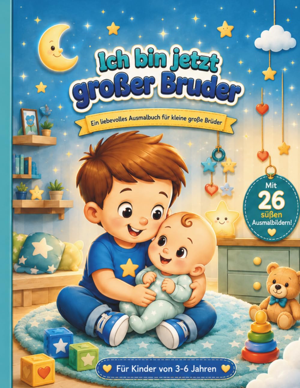 Ich bin jetzt großer Bruder: Ein liebevolles Ausmalbuch für kleine große Brüder