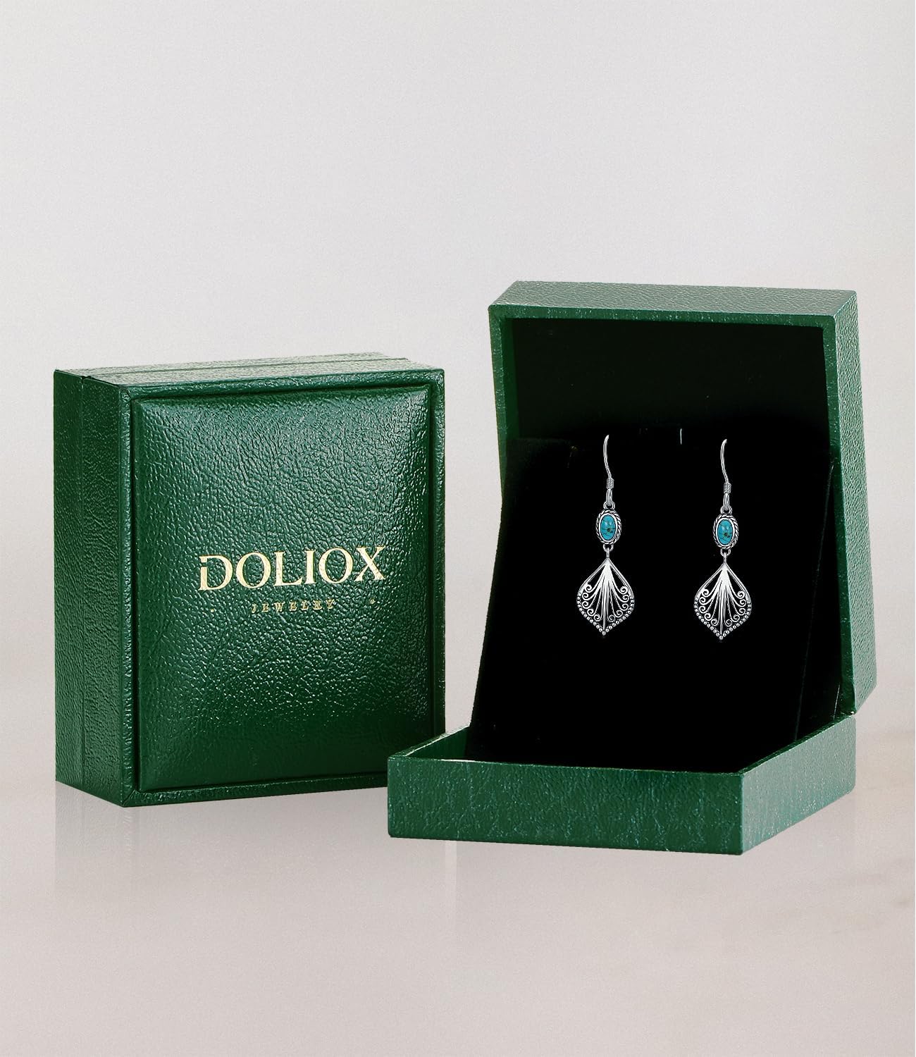 Native American Genuine Turquoise Dangling Earrings for Women 925 Sterling Silver Southwest Boho Style Dangle Earring Jewelry for Her