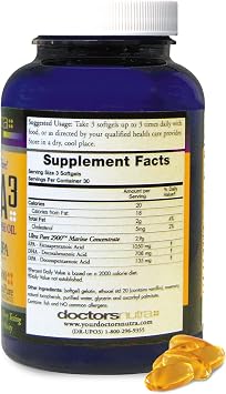 Omega 3 DPA Fish Oil 2,900 Milligrams Triple Strength Ultra Pure Concentrated, EPA-DPA-DHA, SoftGels - 30 Servings