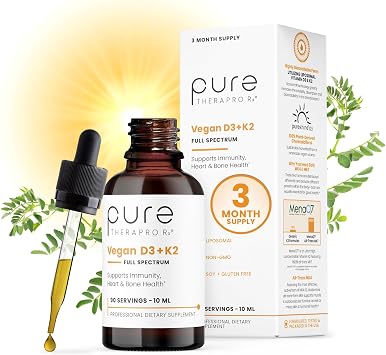 Pure Therapro Rx Vegan D3 + K2, Bone & Heart Health, 5000 IU, 90 Servings