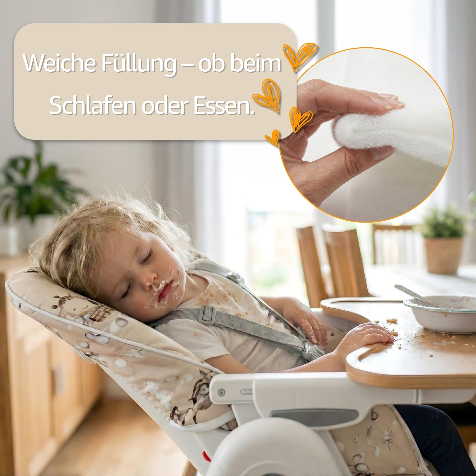 Copri seggiolone pappa universale - copriseggiolone bambino e bambina cuscino imbottitura riduttore per sedia con un rivestimento impermeabile stabile certificato Oeko-Tex Africa