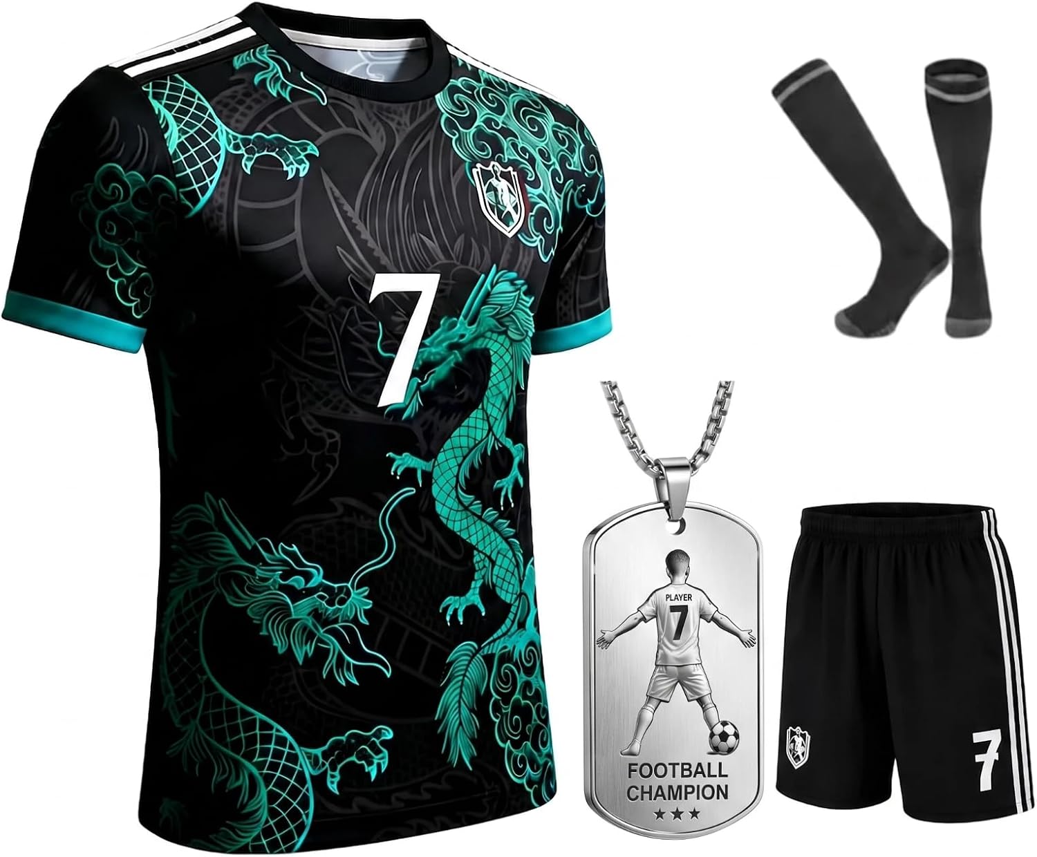 Kids Soccer Jersey Set for Boys, Youth Student Soccer Uniform Kit
