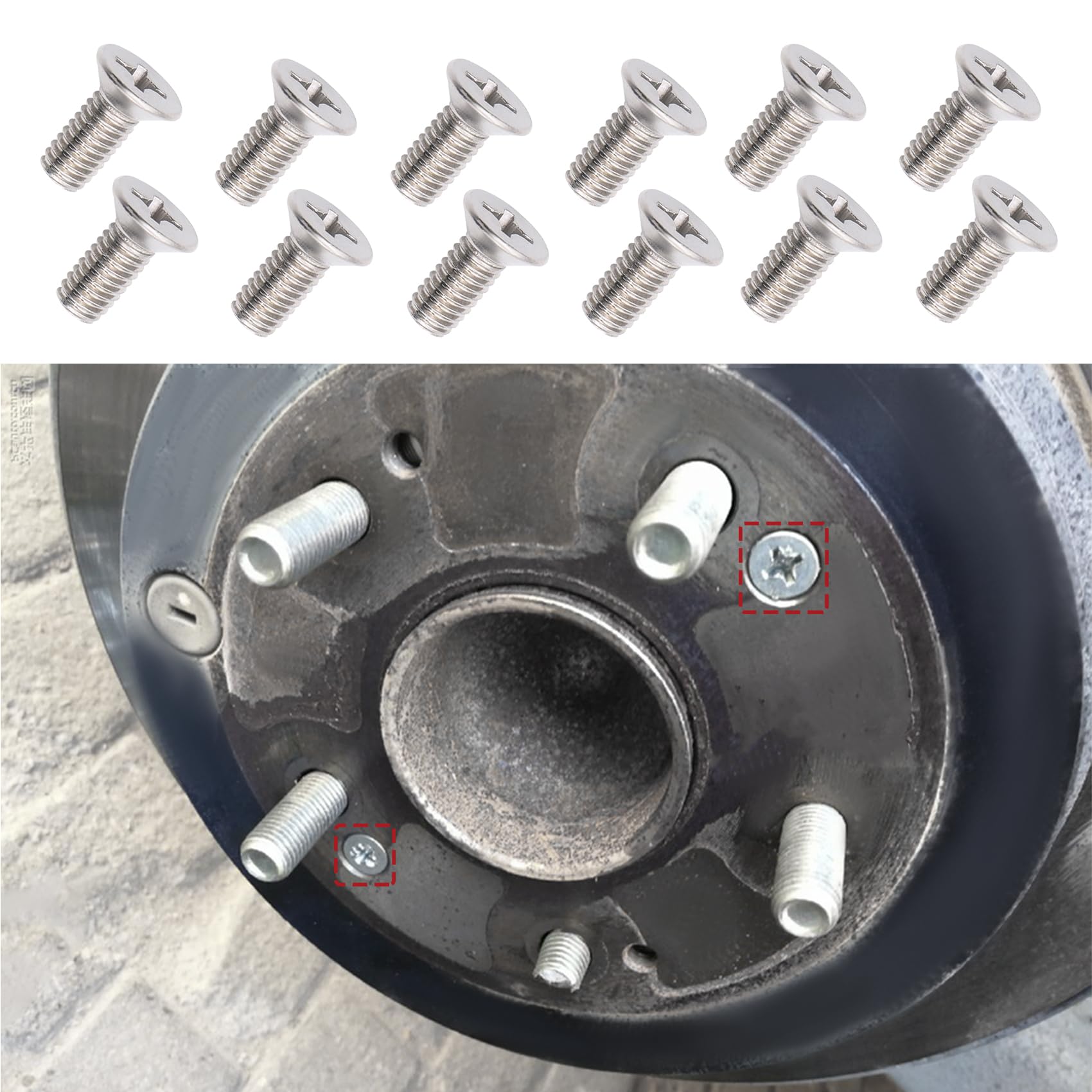 Amazon.com: RGOAANC 12PCS Stainless Steel Brake Disc Rotor Screws ...