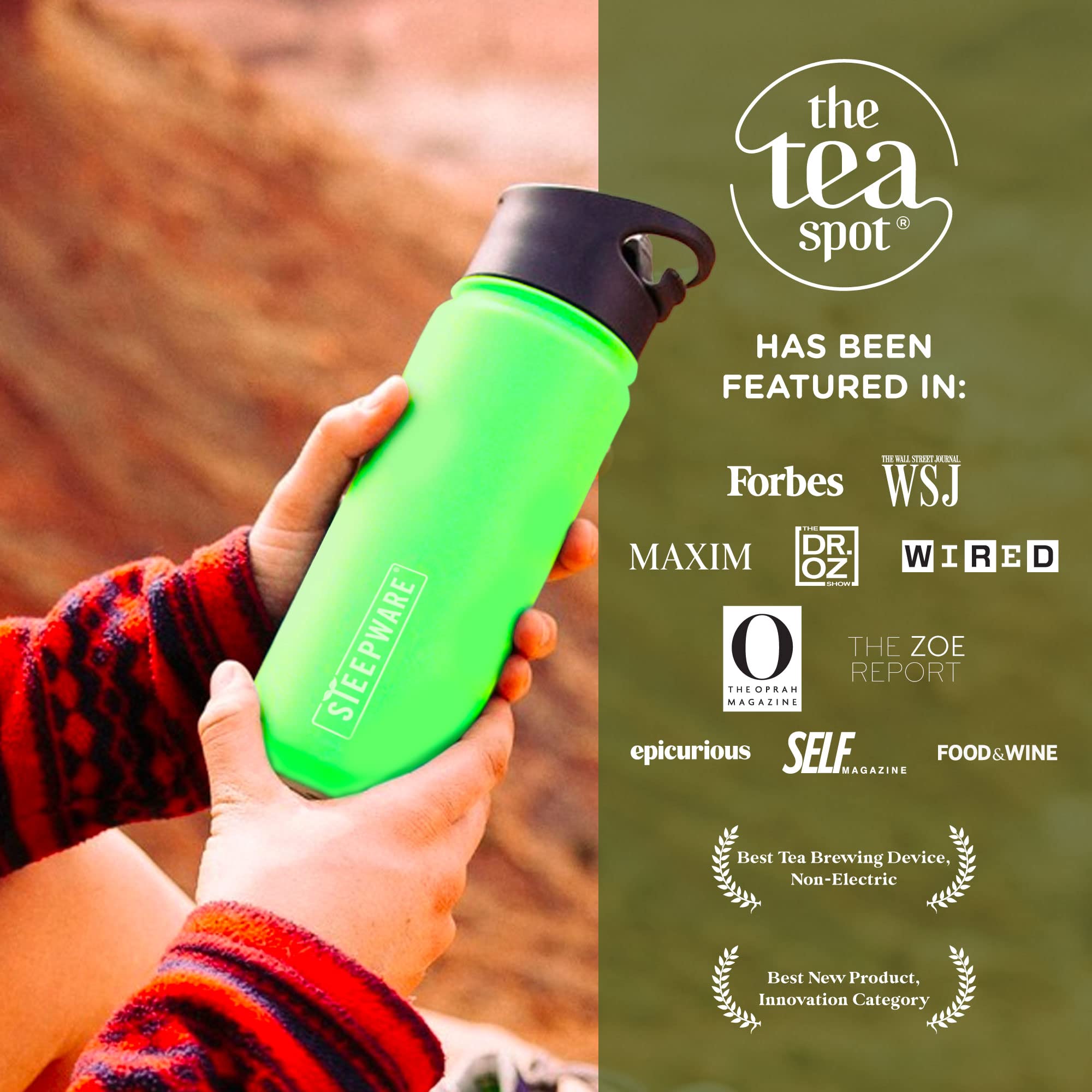 The Tea Spot Double Walled Mountain Tea Tumbler Insulated Stainless Steel Tumbler With Removable Tea Infuser For Hot And Cold Brewing Water Infuser Slate Gray 16 Oz