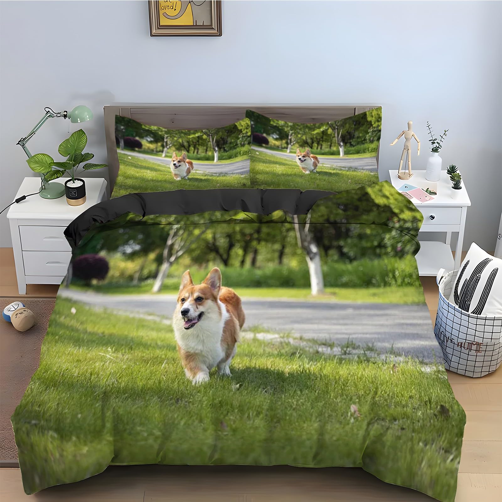 Parure de lit animal de compagnie en microfibre anti-plis respirante avec fermeture éclair solide