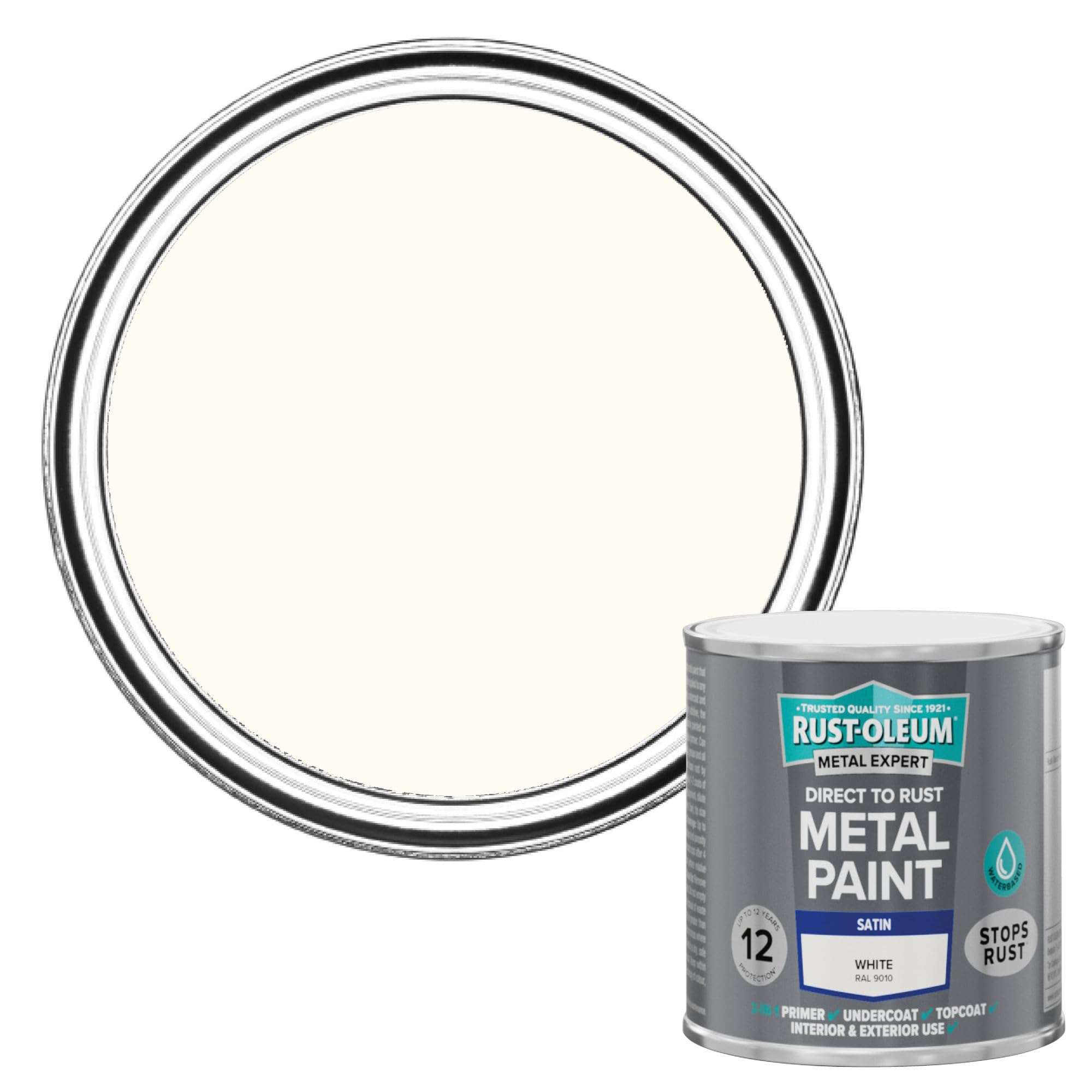 Rust-Oleum Metal Expert Paint Satin White 250ml